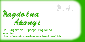 magdolna aponyi business card